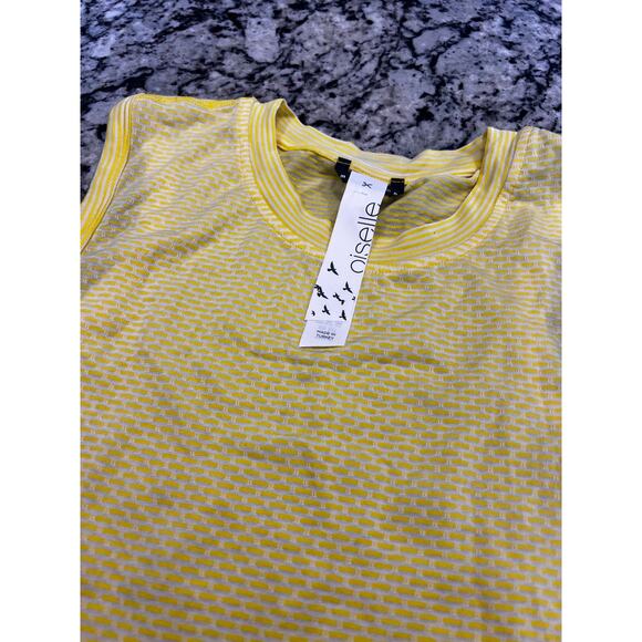 Oiselle women’s top size M yellow and white - Picture 7 of 12
